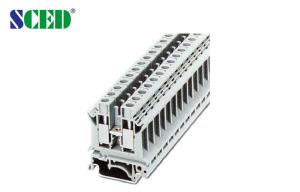 China 10.2mm Rail-Mounted Terminal Blocks , AWG 24 - 6 600V 65A Barrier Terminal Block wholesale