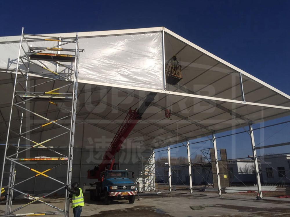 White Waterproof Industrial Aluminum Frame Tent For Storage Warehouse