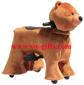 China Drivable mechanical ride on horse for kids playing games plush on wheels wholesale