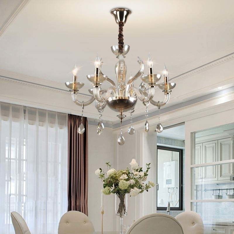 Artisanal K9 Glass Crystal Chandelier Dimmable LED Ceiling Light for Luxury Interiors Pendant Chandeliers Modern Pendant Light