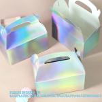 Party Treat Boxes, Iridescent Metallic Foil Gift Boxes- arty Favors, Goodie