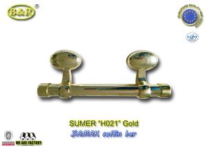 China Italy style metal casket hardware H021 zamak coffin bar, funeral handle gold coffin handle size 25*10 wholesale