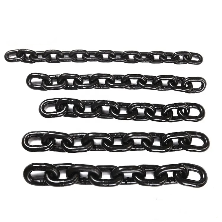 G80 8mm Iron Chain for Hoist Blacken Lifting Chain Test Load 48kN Working Load Limit 2t