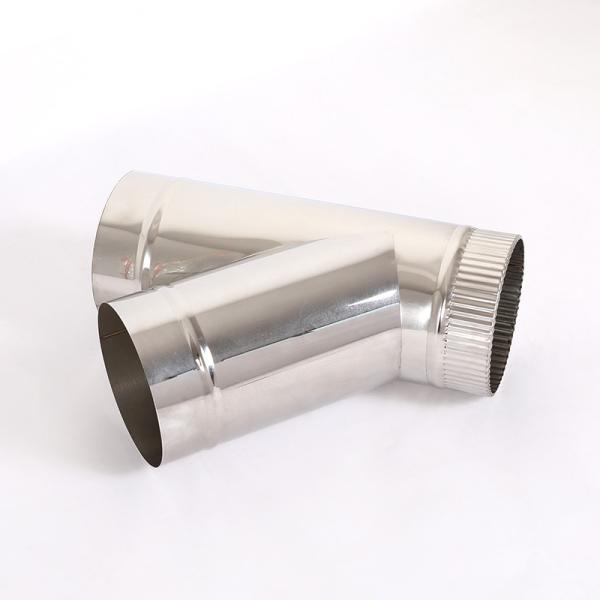Ornamental Angled Flue Pipe , Wood Burning Stove Pipe Elbow Electrostatic