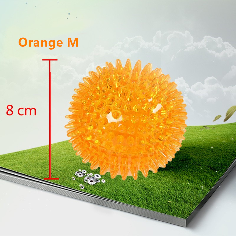 Dog Molar Rubber Ball Teeth Cleaning Sound Toy TPR Small Thorn Ball Elastic Interactive Training Puzzle