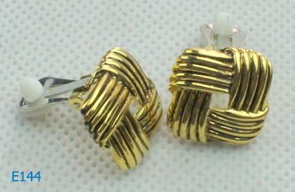 Gold Plated Flower Shape Earplugs Zirconia Stud Earrings