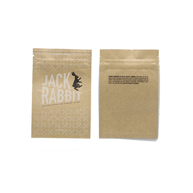 Paper Kraft Bag Stand up Zipper Kraft Paper Pouch Waterproof Zipper Sealed Resealable