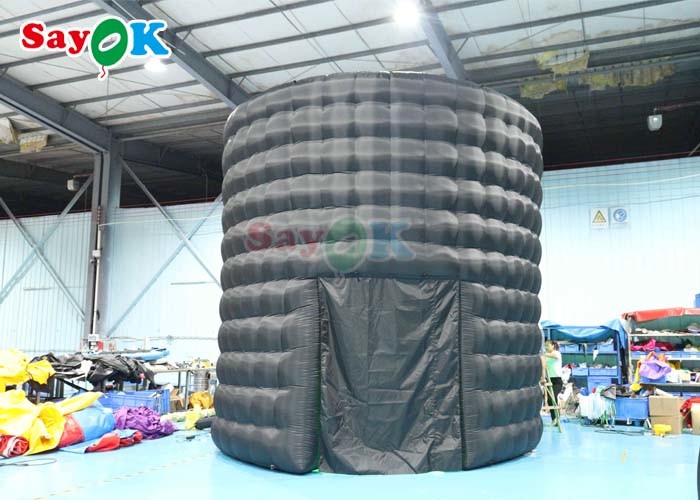 LED Inflatable Photo Booth Black Double Door 5m Diameter