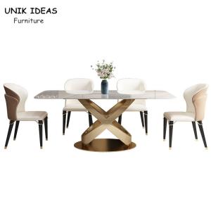 China Slate Rectangular Luxury Dining Table And Chairs 40mm Thickness Home Furniture wholesale