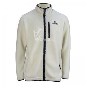 China Men's Recycled Fleece Jacket Full Zip Lined Sherpa 100% Polyester on sale