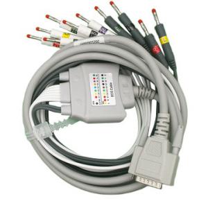China Zoncare 10 Lead EKG Cable Grey With Banana 4.0mm DB 36pin Connector wholesale