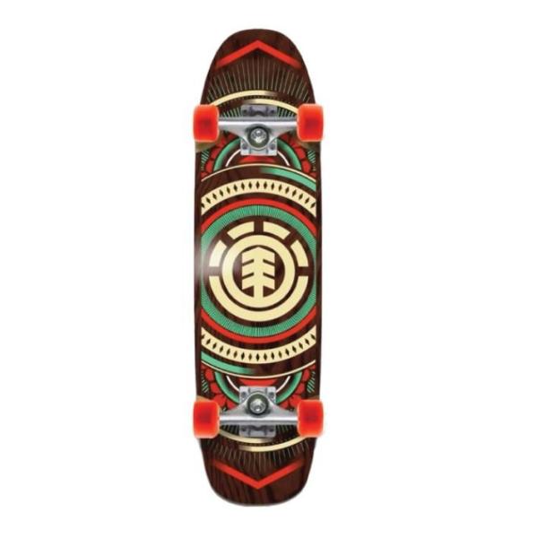 Element Skateboards Hatched Brown / Natural / Red Cruiser Complete Skateboard -