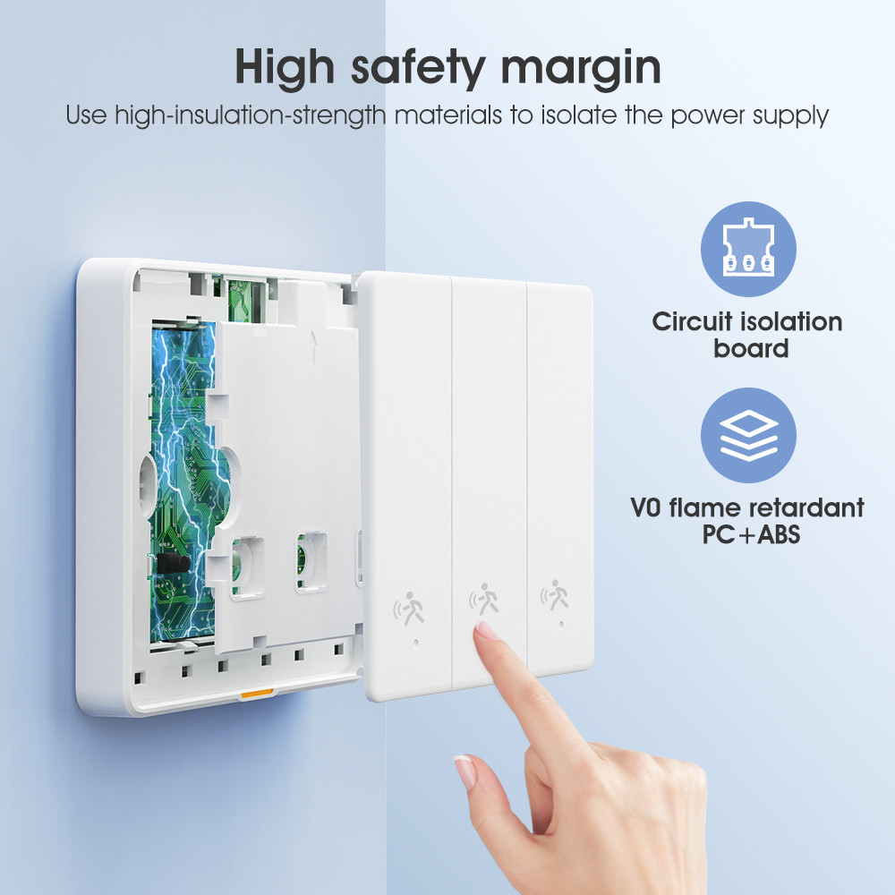 Tuya ZigBee Radar Motion Sensor Switch Sensing No Neutral Smart Home EU Wall Light Button Off No Capacitor Timing App