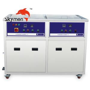 China Double Tank Ultrasonic Parts Washer Cleaning Drying Rinsing Oil Filter 3600 Watt wholesale