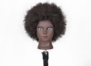 China Real Raw Hair Mannequin Head Hairdresser High Quality Real Training American African Salon Manikin Cosmetology Doll Head wholesale