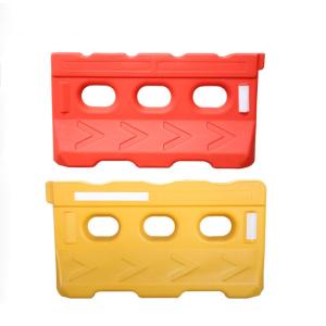 China 2M PE T Shape Red Yellow Water Filled Plastic Road Traffic Barrier For Road Safety wholesale