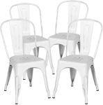 Metal Dining Stackable Restaurant Chairs Coffee Eco - Friendly Simple Assembly