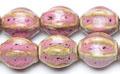China Pink Lantern Ceramic Clay Beads, 14 Beads Per Strand for Jewelry Making wholesale