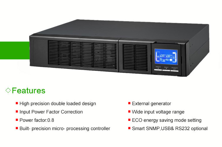 High Frequency 230VAC 6KVA Rack Mountable UPS With Snmp Card