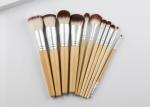 Vegan Synthetic Fiber 12Pcs Bamboo Makeup Brushes Set OEM