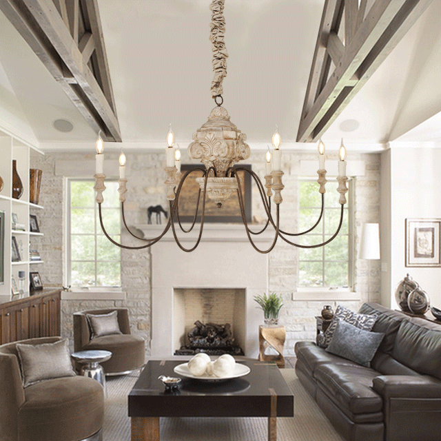 Reclaimed wood ceiling chandelier Lighting (WH-CI-33)