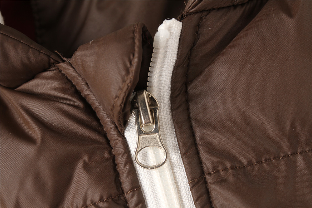 Brown 15/16 Size Kids Padded Gilet With Fur Lining Hood