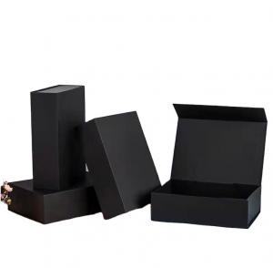 China Customized Black Magnetic Shoe Box Paperboard Fancy Packaging Box wholesale