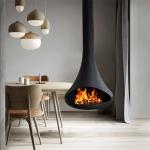 Freestanding wood burning fireplace indoor steel stove heating decorative round