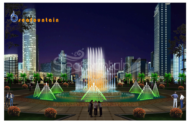 Changeable Lamps Musical Floating Fountain Stainless Outdoor