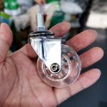 2 Inch Clear PU Furniture Casters Chrome Painted Good Looking Swivel Stem