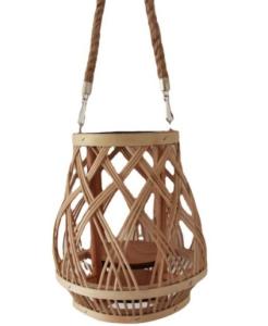 China Hot Sale Led Lantern Indoor And Outdoor Decoration Natural Handmade Rattan Weave Candle Holder wholesale