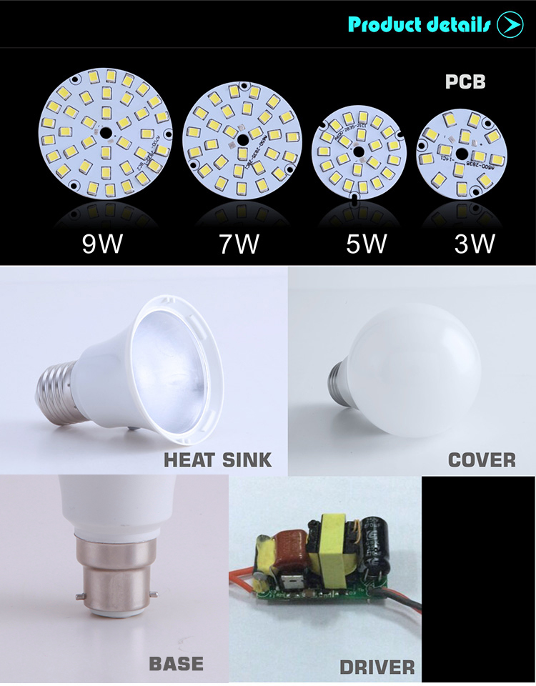 E27 led bulb 7w high quality bulb led supplier