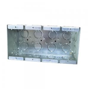 China 4 Gang Steel Conduit Box 1.60mm Thickness PreGalvanized  1/2 3/4 Knockouts wholesale