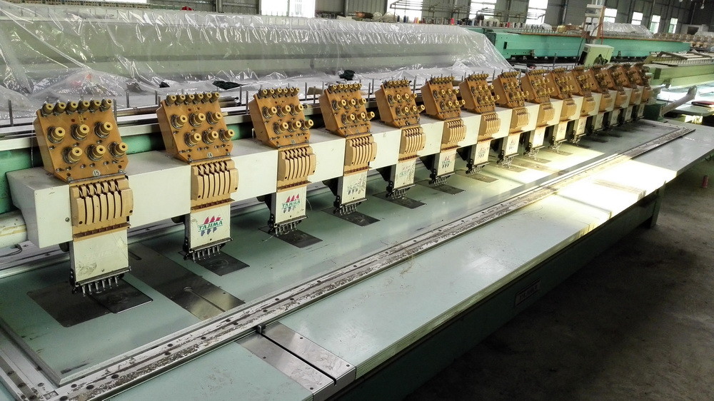 6 Needles 15 Heads Used Tajima Embroidery Machine 850rpm Work Speed