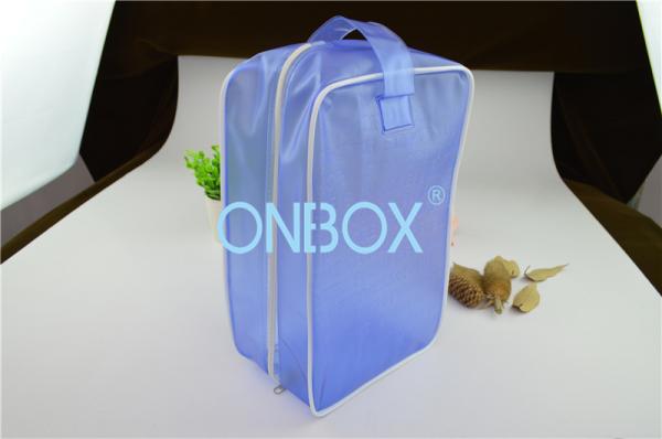 Quality Carrying Blue Color PVC Gift Bag PVC Handbag  With Zipper Closure / Handle for sale