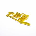 Polished Gold Color Metal Die Cast Letter Lapel Pin Badges With Butterfly
