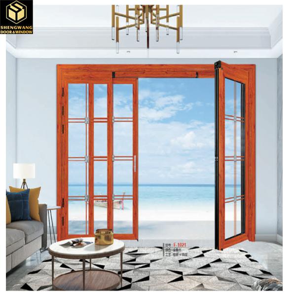Double Glass Indoor Aluminum Sliding Glass Office Swing Half Aluminum Folding