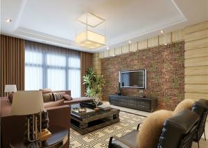 China 3D Brick Green Plants Pattern Contemporary Wall Covering For TV Background wholesale