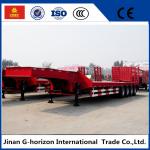40T 4 Axle Flat Low Bed Semi Trailer / Lowboy Semi Trailer CCC Certification