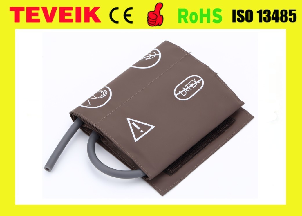 Medical Reusable PU NIBP Cuff , Hospital Measuring Blood Pressure Cuff With Doube Hose
