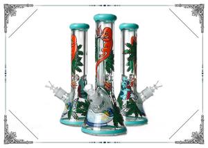 China 9MM Bong Dinosaur Art On Glass Smoking Water Pipe With Ice Catcher wholesale