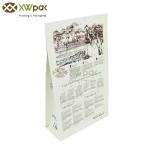 Kraft Paper Flat Bottom Bag Aluminum Foil Coffee Pouch With Valve Bottom Sealing