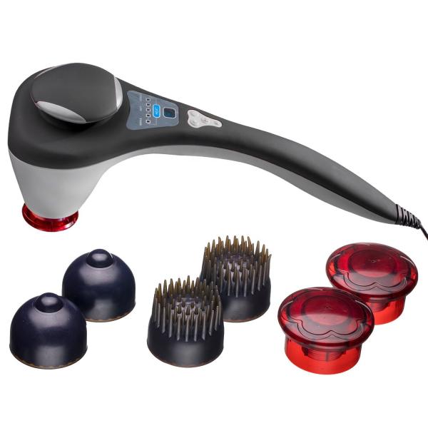 Heating Function Double Head Massager , Two Head Massager With 6 Interchangeable Nodes