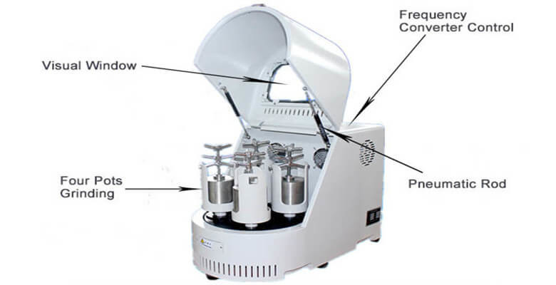 Vertical 3-10mm Mini Planetary Laboratory Ball Mill Machine ISO Listed