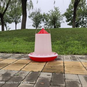 China Automatic Plastic Chicken Feeder Capacity 12L Red With Lid wholesale