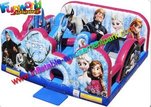 China 0.55mm PVC Tarpaulin Inflatable Obstacle Game Frozen Toddler Town for Outdoor Play wholesale