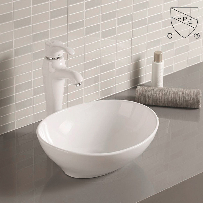 Creative White Ivory Color vessel oval Bathroom porcelain Sink Minimal wash Basin