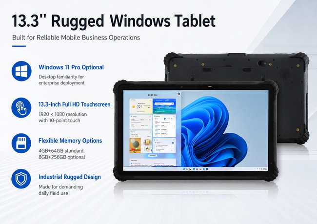 Service Rugged Tablet for Maintenance Data Collection 13.3 Inch with Notes and Reports