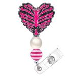 Customized Color Fashion Resin Glitter Acrylic Beads Retractable Nurse Badge