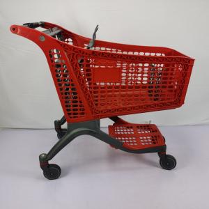 China Supermarket Plastic Basket Trolley Lightweight With Plastic Partition OEM ODM on sale